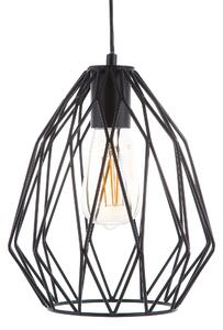 Závesná stropná lampa čierna s jedným svetlom drôtené klietkové tienidlo industriálny štýl