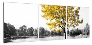 Obraz žltého stromu v prírode (Obraz 90x30cm)