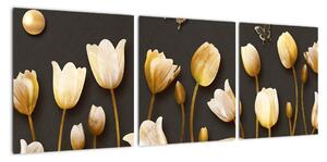 Obraz zlatých tulipánov (Obraz 90x30cm)