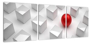Obraz červené gule medzi kockami (Obraz 90x30cm)