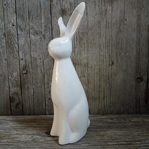Zajac biely keramický poškodený 31,5x10,5x10cm