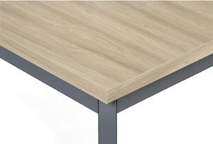 Jedálenský stôl TRIVIA, tmavo sivá konštrukcia, 800 x 800 mm, dub prírodný