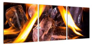 Obraz ľadových kociek v ohni (Obraz 90x30cm)