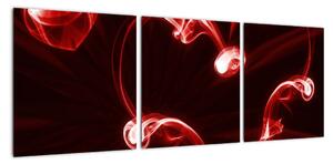 Abstraktný obraz - červené srdce (Obraz 90x30cm)