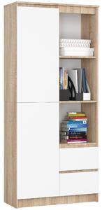 Ak furniture Skriňa Rexa 80 cm dub sonoma/biela