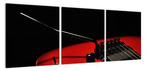 Obraz červené gitary (Obraz 90x30cm)