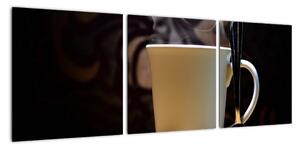 Obraz do kuchyne - šálku s kávou (Obraz 90x30cm)