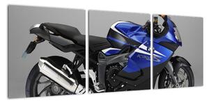 Obraz modrého motocykla (Obraz 90x30cm)