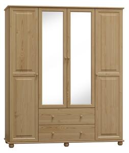 Skriňa štvordverová so zrkadlom - SK15: Borovica 160cm