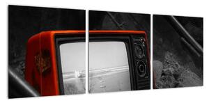 Obraz červené televízie (Obraz 90x30cm)