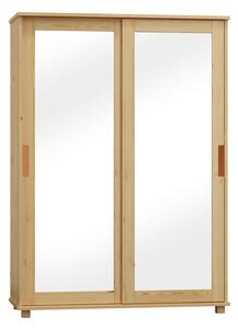 Skriňa Zoom, posuvné dvere so zrkadlom, široká, bez úchytu - ZOB14: Borovica 160cm