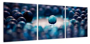 Obraz modré sklenené guľôčky (Obraz 90x30cm)