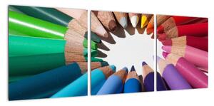 Obraz - kruh z farebných pasteliek (Obraz 90x30cm)