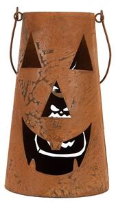 Rustikálna hrdzavá lampáš tekvica Halloween - Ø 14*23 cm - Clayre & Eef