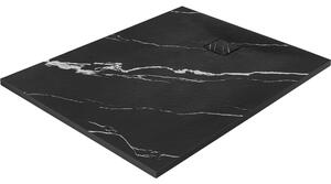 Rea Magnum Carrara, SMC sprchová vanička 80x100, čierna-kamenný vzor, REA-K7007