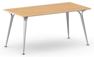 Kancelársky stôl PRIMO ALFA, sivostrieborná podnož, 1600 x 800 mm, buk