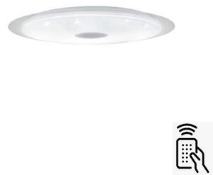 Eglo 98223 MORATICA-A Predsadené stropné svietidlo LED 60W/5900lm 2765K biela, priehľadná/biela, strieborná + diaľkový ovládač