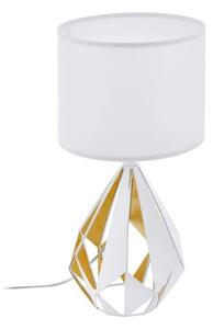 Eglo Vintage 43078 CARLTON 5 Stolová lampa E27 1X60W biela, zlatá/biela