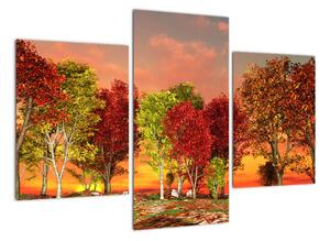 Obraz prírody - farebné stromy (Obraz 90x60cm)