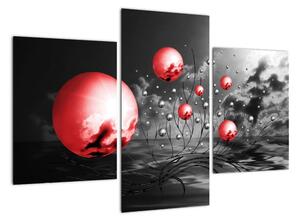 Abstraktný obraz - červené gule (Obraz 90x60cm)