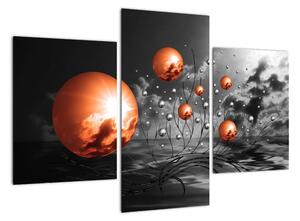 Abstraktné obrazy - oranžové gule (Obraz 90x60cm)