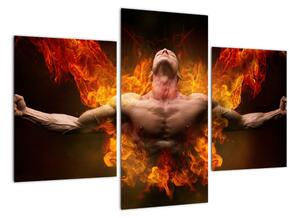 Obraz muža v ohni (Obraz 90x60cm)