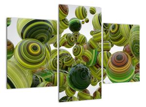 Abstraktný obraz - zelené gule (Obraz 90x60cm)