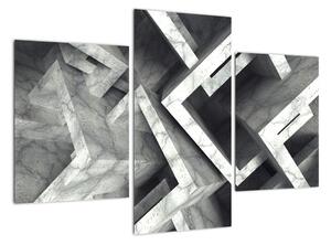 Abstraktný čiernobiely obraz (Obraz 90x60cm)