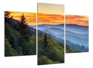 Obraz horskej krajiny pri západe slnka (Obraz 90x60cm)