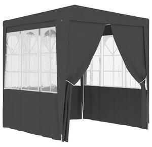 Profesionálny párty stan+bočné steny 2x2 m, antracitový 90 g/m²