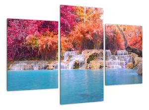 Obraz vodopádu a farebné prírody (Obraz 90x60cm)