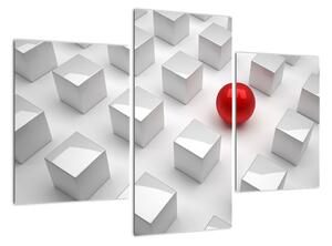 Obraz červené gule medzi kockami (Obraz 90x60cm)