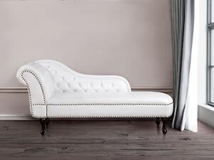 Leňoška biela z umelej kože ľavostranná lesklá obývacia izba moderný dizajn