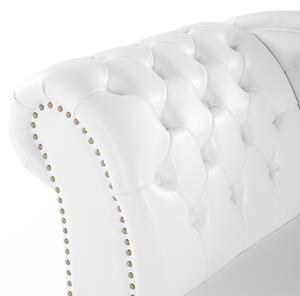 Leňoška biela z umelej kože ľavostranná lesklá obývacia izba moderný dizajn