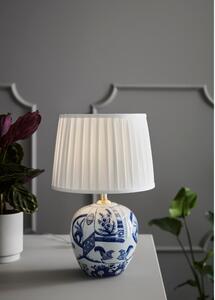 Modro-biela stolová lampa Markslöjd Goteborg, výška 48 cm
