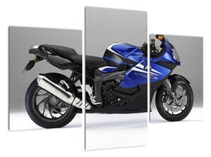 Obraz modrého motocykla (Obraz 90x60cm)