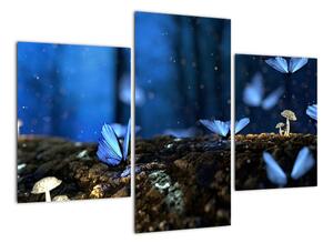 Obraz - modrí motýle (Obraz 90x60cm)