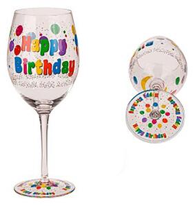 Čaša na víno Happy birthday 600ml
