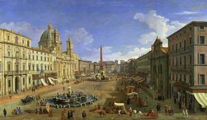 (1697-1768) Canaletto - Umelecká tlač View of the Piazza Navona, Rome, (40 x 22.5 cm)
