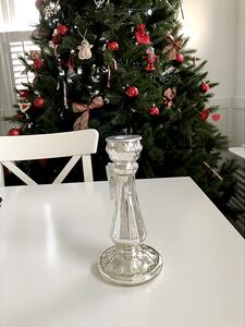 Svietnik vianočný sklenený 21,5cm
