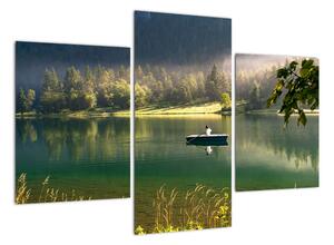 Obraz loďky na jazere (Obraz 90x60cm)