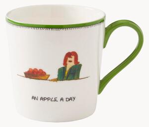 Hrnček z jemného kostného porcelánu Doodles Apple a Day