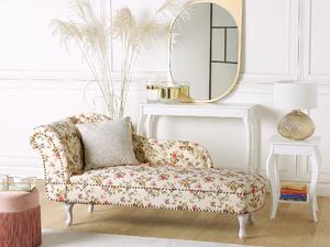 Leňoška béžová ľavostranná s kvetinovým vzorom obývačka moderný dizajn