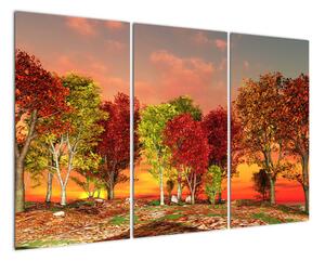 Obraz prírody - farebné stromy (Obraz 120x80cm)