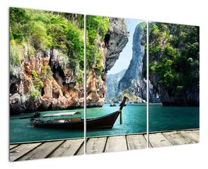Moderný obraz - loďka na mori (Obraz 120x80cm)
