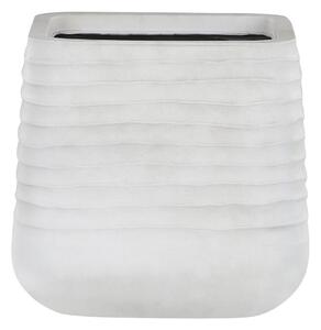Kvetináč biely polyresin štvorcový tvar 38 x 37 cm odolnosť voči UV žiareniu moderný štýl interiér exteriér záhrada