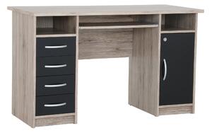 Szynaka Psací stůl Wallis 126 cm dun San Remo/černý