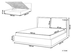 Manželská posteľ 160 cm Berit (béžová) (s roštom) (s úl. priestorom). Vlastná spoľahlivá doprava až k Vám domov. 1077894