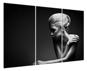 Čiernobiely obraz ženy (Obraz 120x80cm)