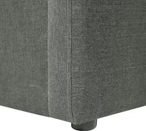 Posteľ s roštom tmavosivá polyesterová látka čalúnená s úložným priestorom drevené nohy 140 x 200 cm moderný dizajn